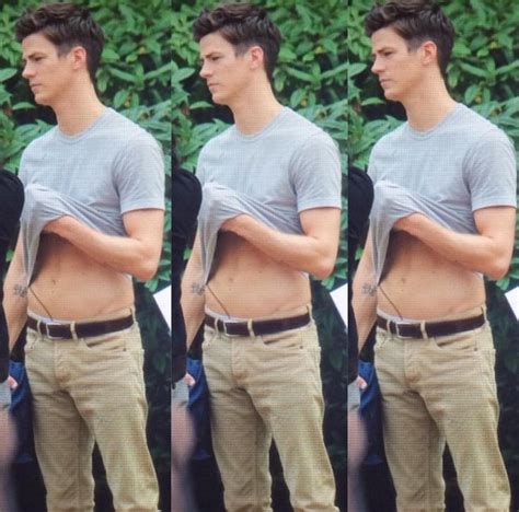 grant gustin ass|Grant Gustin Flashes His Abs on Set 